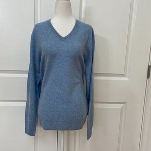Light Blue Cashmere V-neck Pullover Sweater for Men from NAADAM